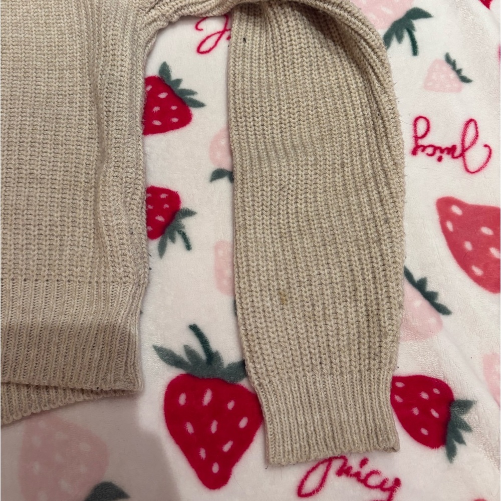 Beige Knit Button-Up Cardigan - Picture 6 of 8